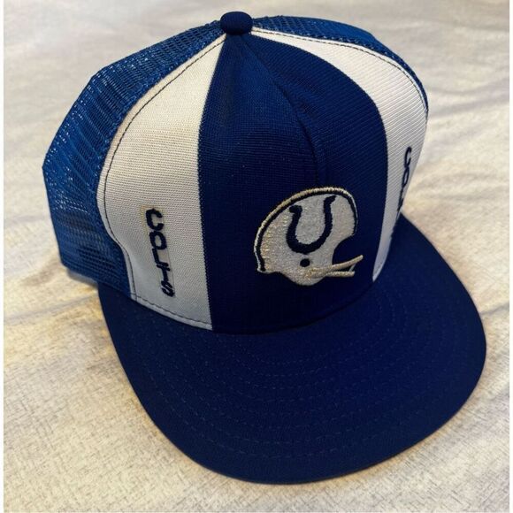 Indianapolis Colts Hat Cap AJD Lucky Stripe Snapback Vintage - Picture 2 of 5